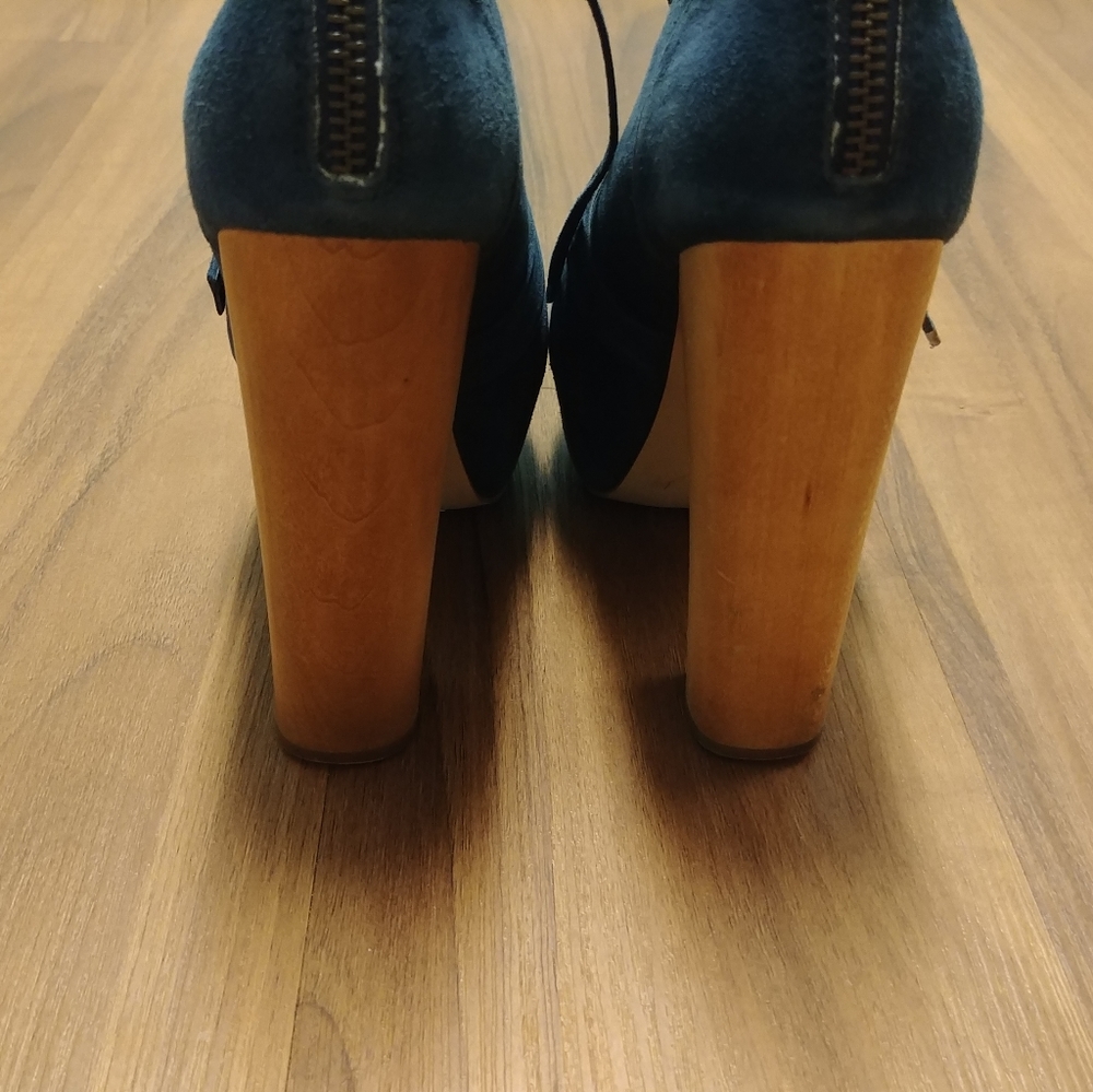 Steve Madden Genuine leather teal platform booties - Picture 5 of 8